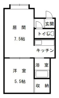 シーダーコート八軒【202号室】の間取り