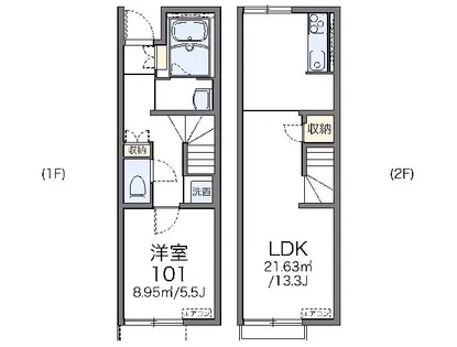 レオネクストHAMAKEI【116号室】の間取り