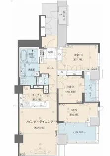 グランドメゾン百道浜オーシャン&フォレスト【17階】の間取り