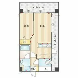 エムティースクエア吉塚駅前【801号室】の間取り