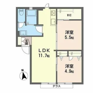 ラ・フォーレ櫛原 A棟【1階】の間取り