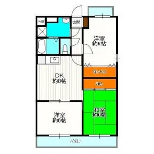 オーシャンビュー江井島【301号室】の間取り