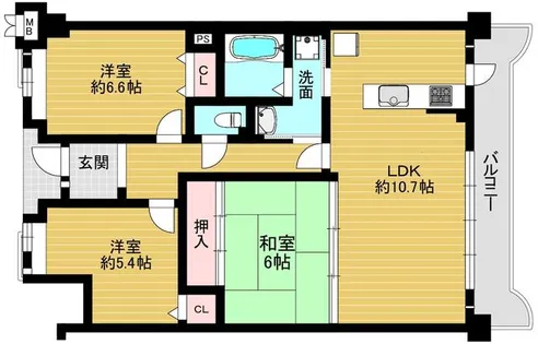 マイシティおおさか5番館【14階】の間取り