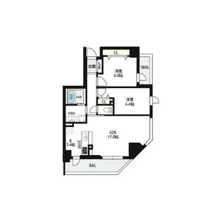 エーレックス西宮【4階】の間取り