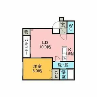 ラプラセ・ドゥ【101号室】の間取り