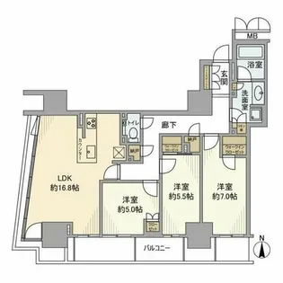 プレミストタワー靱本町【10階】の間取り