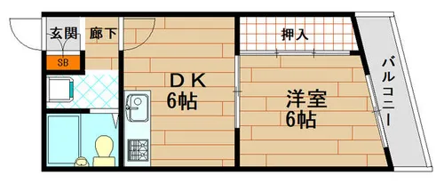 グランディア花隈駅前【6階】の間取り