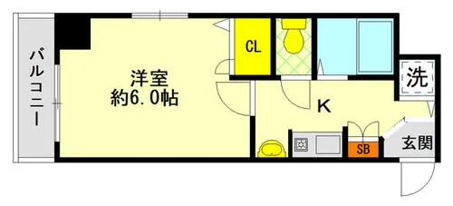 プレサンス神戸裁判所前【5階】の間取り