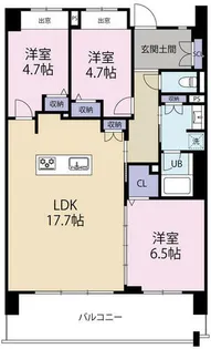 LaSante照葉オーシャンテラス【4階】の間取り