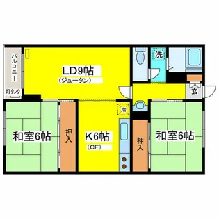 札幌セブンハイツ【2階】の間取り