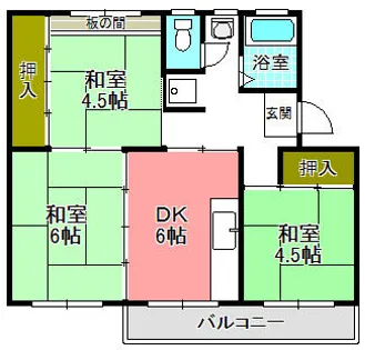 浅香山住宅24棟【3階】の間取り