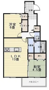グランチュイールB棟【1階】の間取り