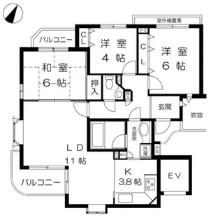 ファミーユ御影いずみ【3階】の間取り
