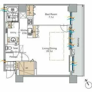 SーFORT中島公園【7階】の間取り