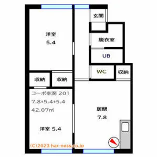 コーポ幸潤【3階】の間取り