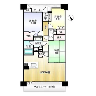 ローレルスクエア甲子園壱番館【1階】の間取り