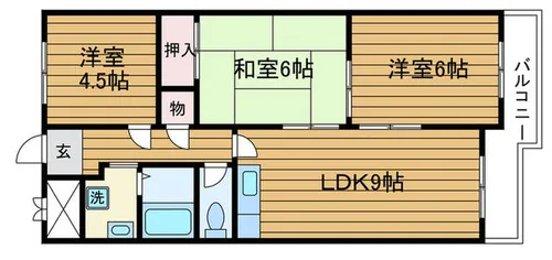 旭シックス【6階】の間取り