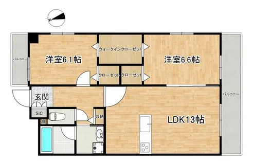ソレイユルヴァン福津中央【702号室】の間取り
