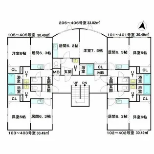 ジョンスノーハウス【3階】の間取り
