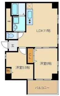 シャルレ十三Ⅱ【7階】の間取り