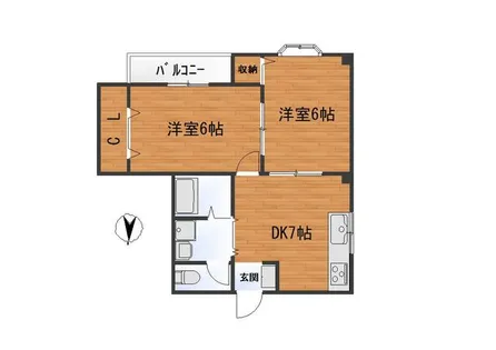 寿南恩加島ハイツ(ハピネス南恩加島)【303号室】の間取り