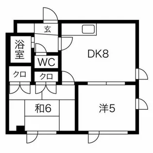 ダイユウハイツ伏古【3階】の間取り