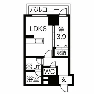 クリスタルガーデン栄町【8階】の間取り