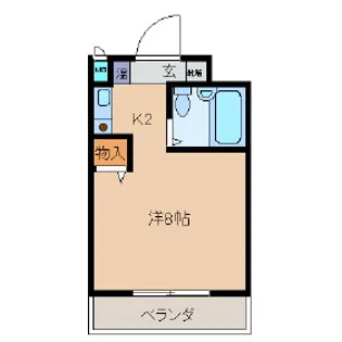 ハイツ水鐘【3階】の間取り