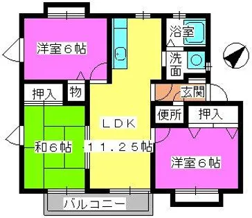 メロディ三浦【2階】の間取り