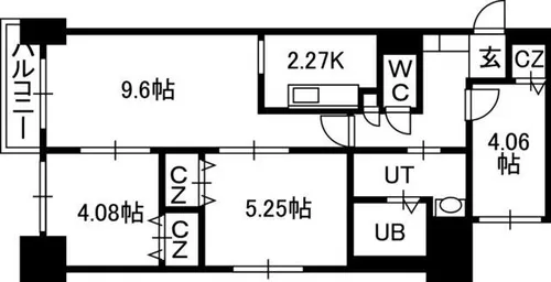 PRIME URBAN札幌医大前【13階】の間取り