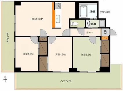 アスティムⅠ【200号室】の間取り