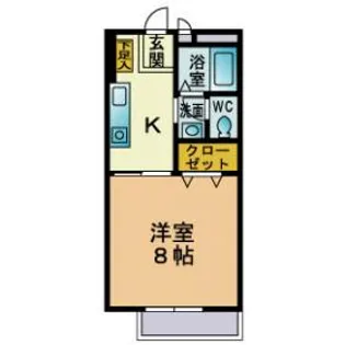 ビーライン中井 B棟【202号室】の間取り