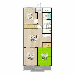 シロハイヌ今米【6階】の間取り