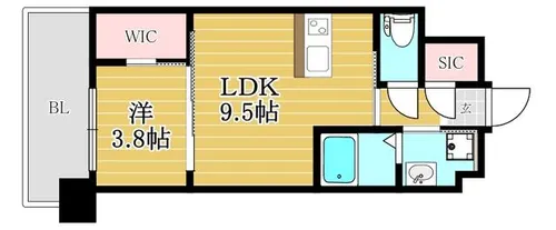 アルファシオディクレイヴ【1308号室】の間取り