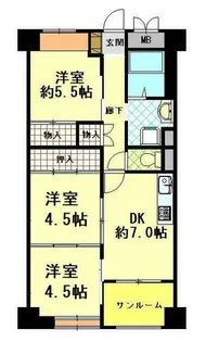 中山手コーポ【5階】の間取り
