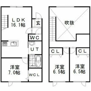 リッチオーク屯田A【2階】の間取り