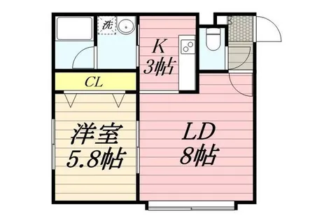 プロスパー麻生【0106号室】の間取り