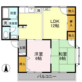 モーツァルト南笹原【205号室】の間取り