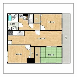 アベニール油山【4階】の間取り