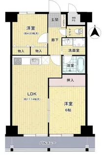 ダイアパレス谷町第三【2階】の間取り