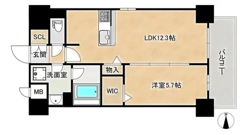 PLUSGRAND新神戸【9階】の間取り