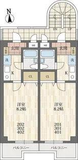 アーバーニー甲子園【201号室】の間取り