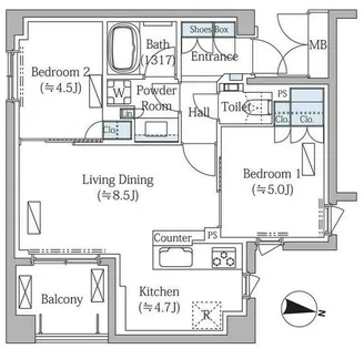 レジデンス ザ 京都東山大和大路【304号室】の間取り