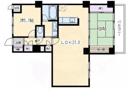 グランフォルム京都祇園【104号室】の間取り