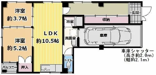 上林マンション【101号室】の間取り