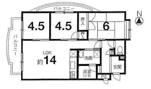ドミール亀岡【203号室】の間取り