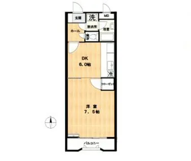 カトレアコーポ西新【2階】の間取り