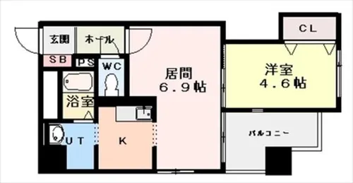 クレエル大通【4階】の間取り