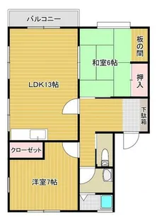 ヴァンベール瀬高【I号室】の間取り