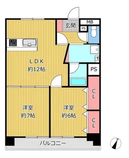 ワコーレアルテ上筒井【1階】の間取り